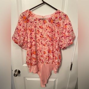 XL floral Pink Lily bodysuit